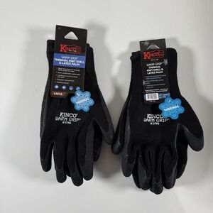KINCO Lot of‎ 2 Warm Grip Thermal Knit Shell & Latex Palm Glove Large